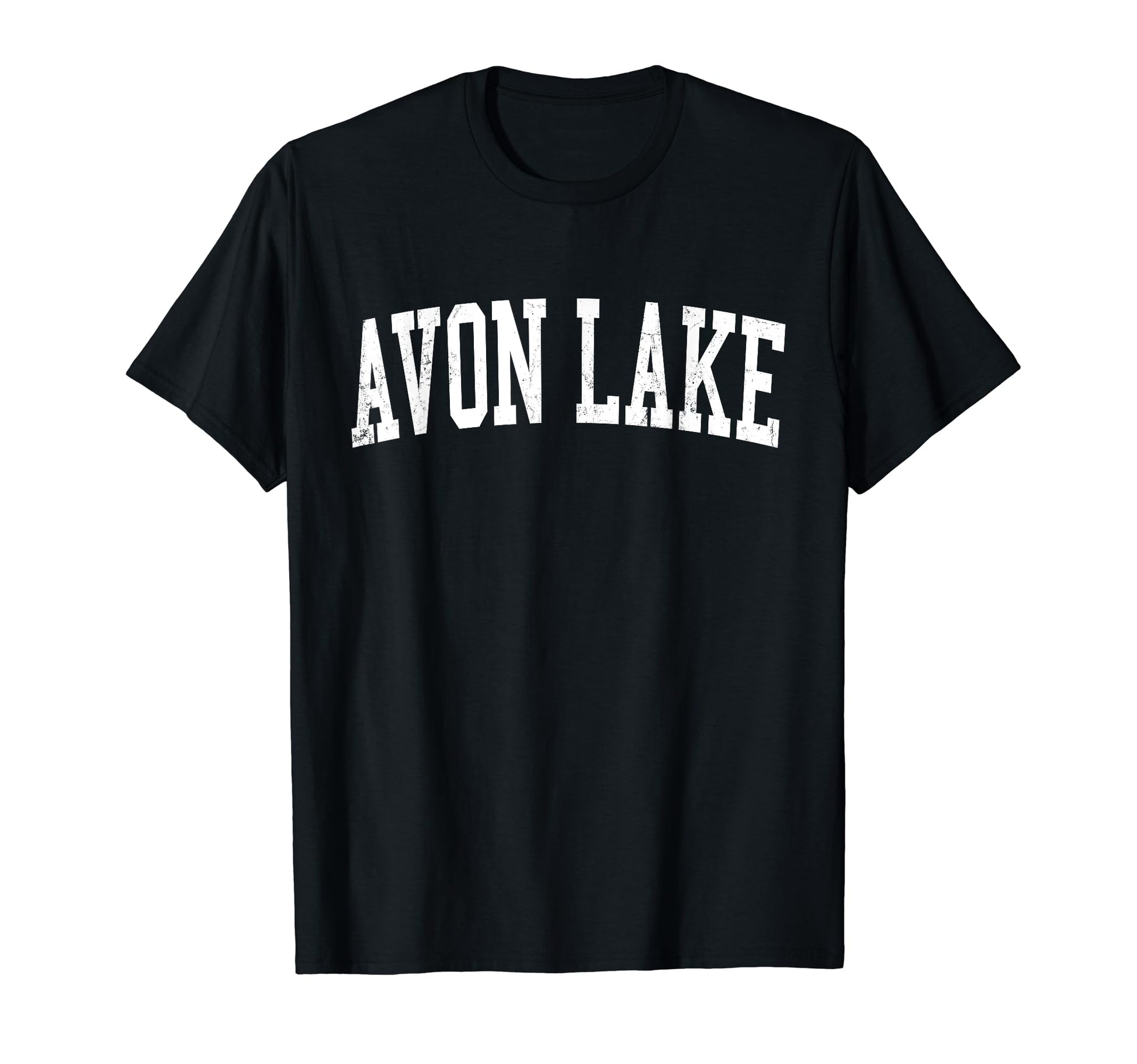 Avon Oh Distressed White Varsity T-Shirt - Fun Novelty Design for Adults - T-Shirt, Sweatshirt, Hoodie
