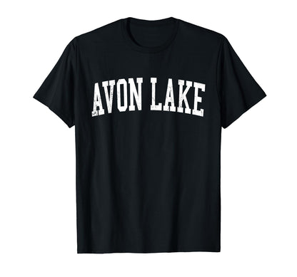 Avon Oh Distressed White Varsity T-Shirt - Fun Novelty Design for Adults - T-Shirt, Sweatshirt, Hoodie