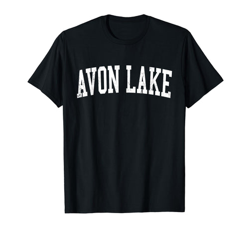 Avon Oh Distressed White Varsity T-Shirt - Fun Novelty Design for Adults - T-Shirt, Sweatshirt, Hoodie