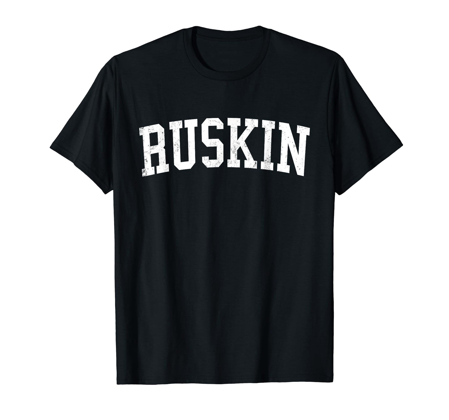 Ruskin Fl Distressed White Varsity T-Shirt - Fun Novelty Design Men Women - T-Shirt, Sweatshirt, Hoodie