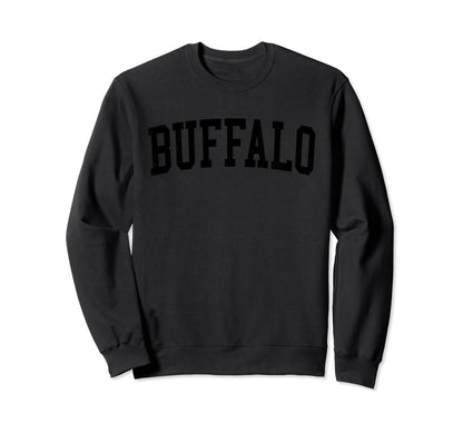 Buffalo Ny Distressed Black Varsity Sweatshirt - Minimalist Print Unisex - T-Shirt, Sweatshirt, Hoodie