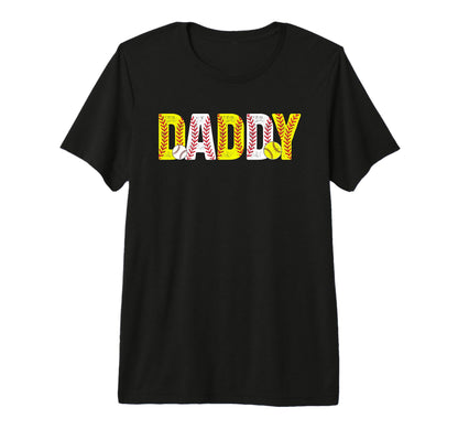 Mens Daddy Softball Baseball Dad T-Shirt - Aesthetic Graphic Men Women - T-Shirt, Sweatshirt, Hoodie