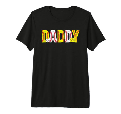 Mens Daddy Softball Baseball Dad T-Shirt - Aesthetic Graphic Men Women - T-Shirt, Sweatshirt, Hoodie