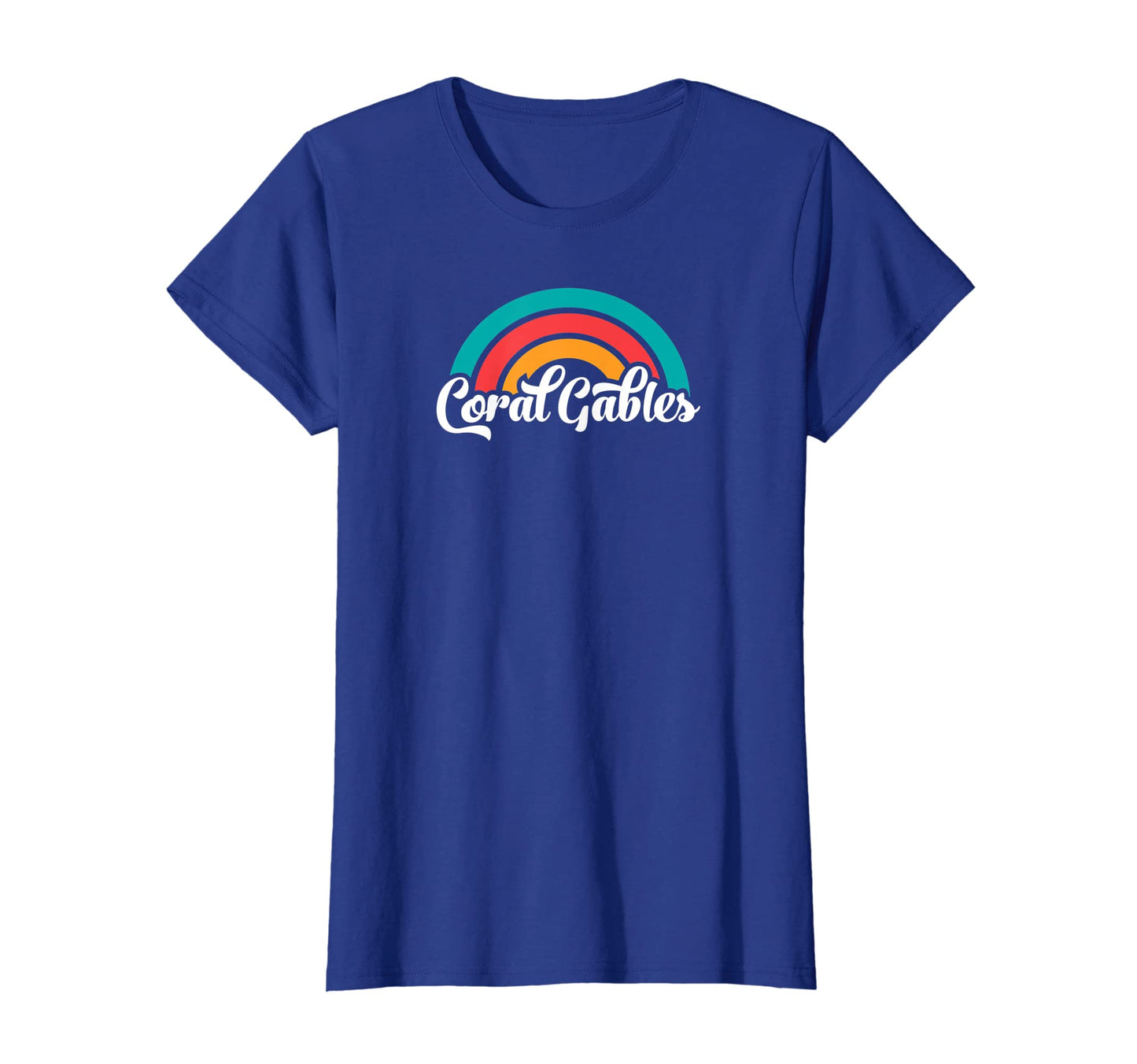 Womens Coral Gables Fl Script Rainbow T-Shirt - Casual Everyday Wear Unisex - T-Shirt, Sweatshirt, Hoodie
