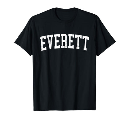 Everett Wa Distressed White Varsity T-Shirt - Trendy Graphic Men Women - T-Shirt, Sweatshirt, Hoodie