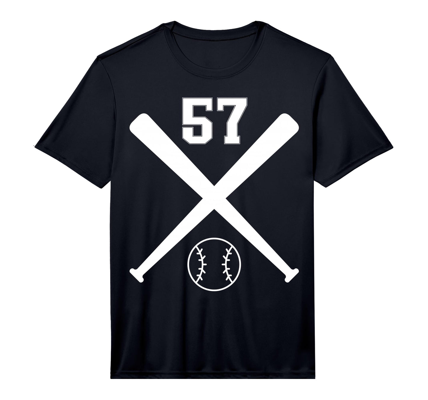 Baseball Softball Number 57 T-Shirt - Minimalist Print Men Women - T-Shirt, Sweatshirt, Hoodie