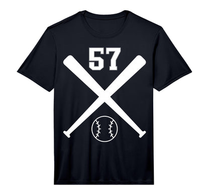 Baseball Softball Number 57 T-Shirt - Minimalist Print Men Women - T-Shirt, Sweatshirt, Hoodie