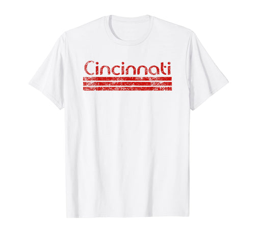 Cincinnati Ohio Weathered Stripe T-Shirt - Casual Everyday Wear Unisex - T-Shirt, Sweatshirt, Hoodie
