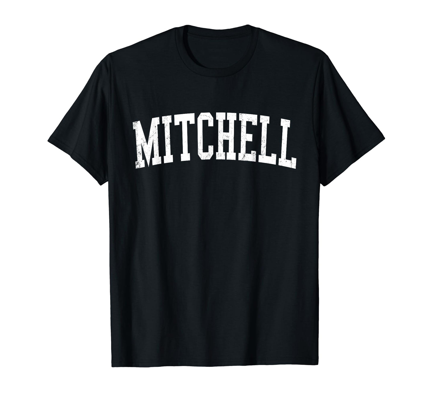 Mitchell Sd Distressed White Varsity T-Shirt - Streetwear Style for Adults - T-Shirt, Sweatshirt, Hoodie