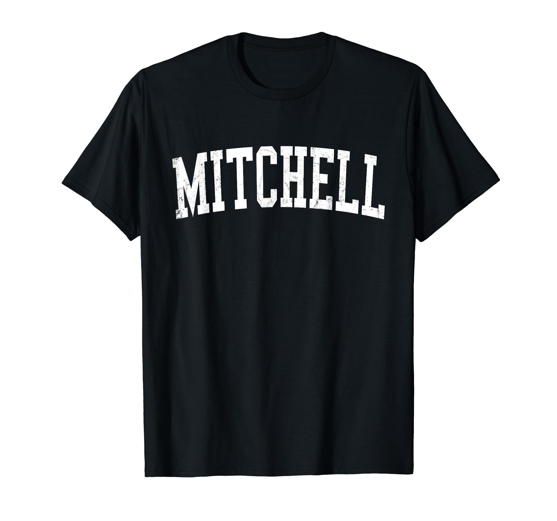 Mitchell Sd Distressed White Varsity T-Shirt - Streetwear Style for Adults - T-Shirt, Sweatshirt, Hoodie