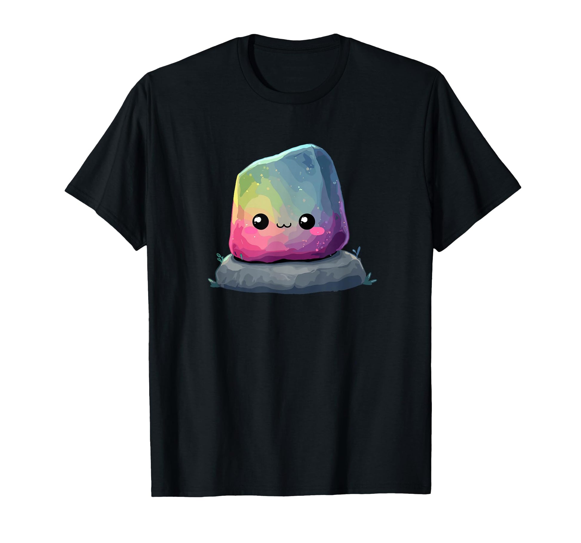 Kawaii Rainbow Rock Face Pastel T-Shirt - Novelty Apparel for Adults - T-Shirt, Sweatshirt, Hoodie