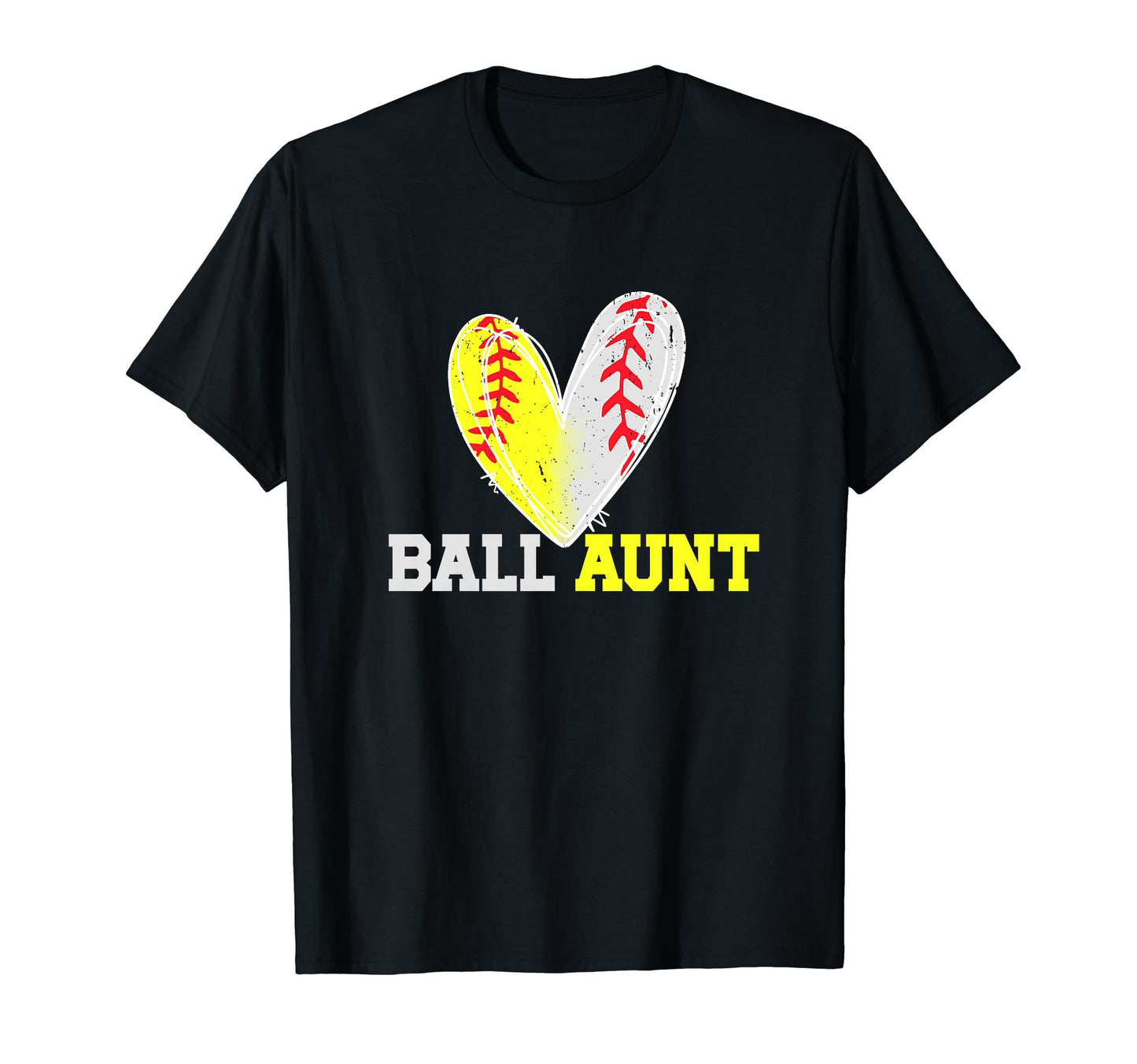 Ball Aunt Heart Baseball Softball Aunt T-Shirt - Trendy Graphic Men Women - T-Shirt, Sweatshirt, Hoodie