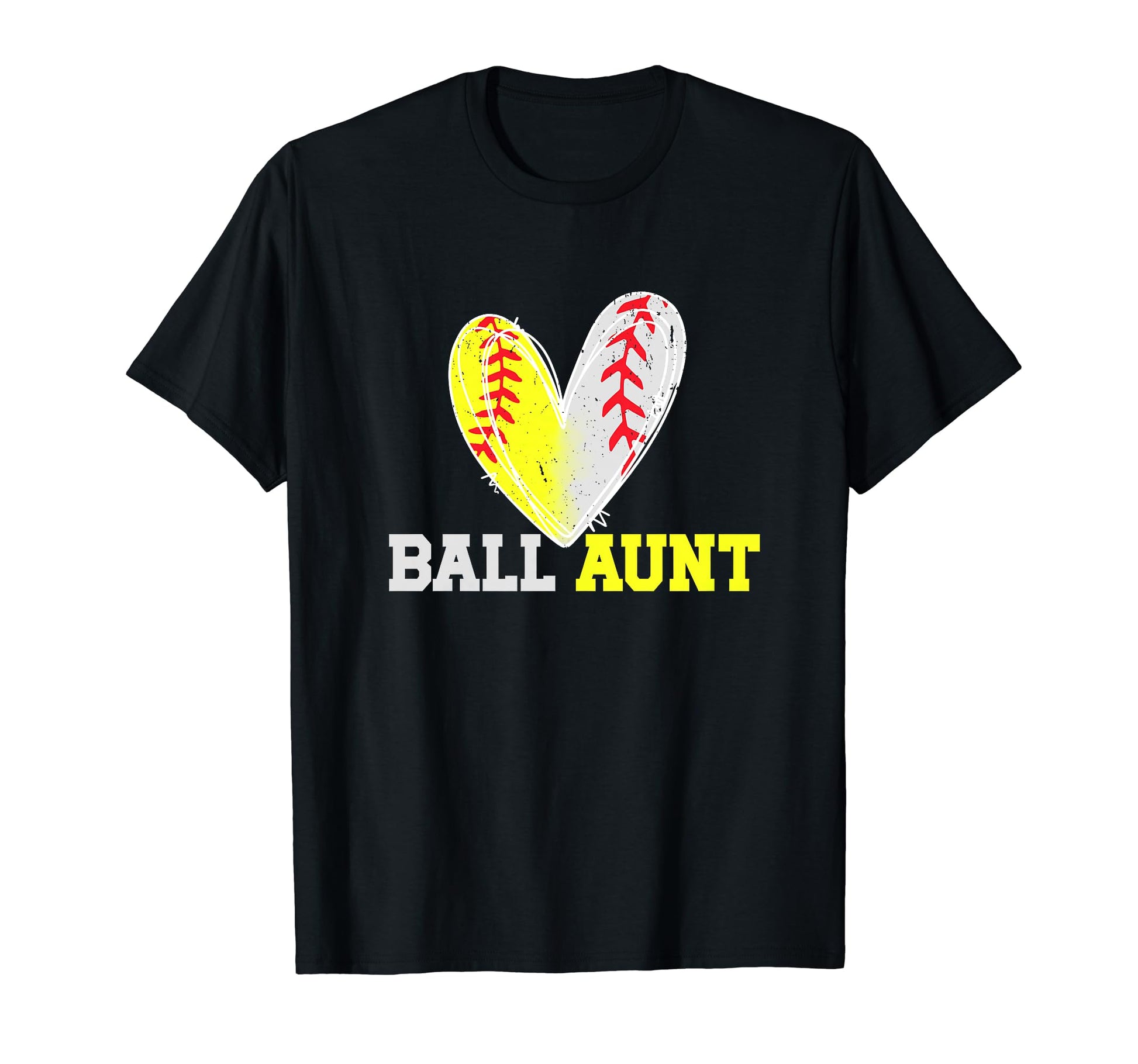Ball Aunt Heart Baseball Softball Aunt T-Shirt - Trendy Graphic Men Women - T-Shirt, Sweatshirt, Hoodie