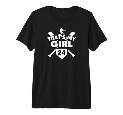 Baseball Mom Dad Thats My 24 Softball T-Shirt - Custom Art Print Men Women - T-Shirt, Sweatshirt, Hoodie