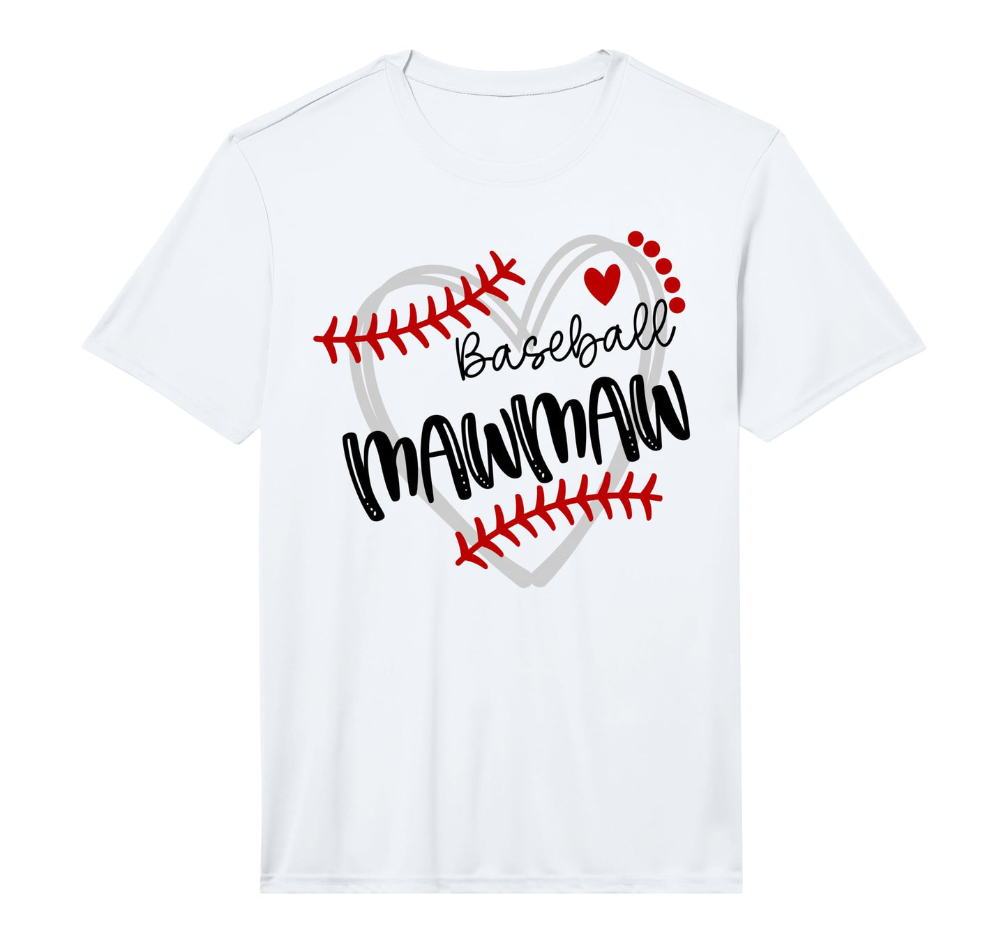 Personalized Baseball Heart Mawmaw T-Shirt - Novelty Apparel for Adults - T-Shirt, Sweatshirt, Hoodie