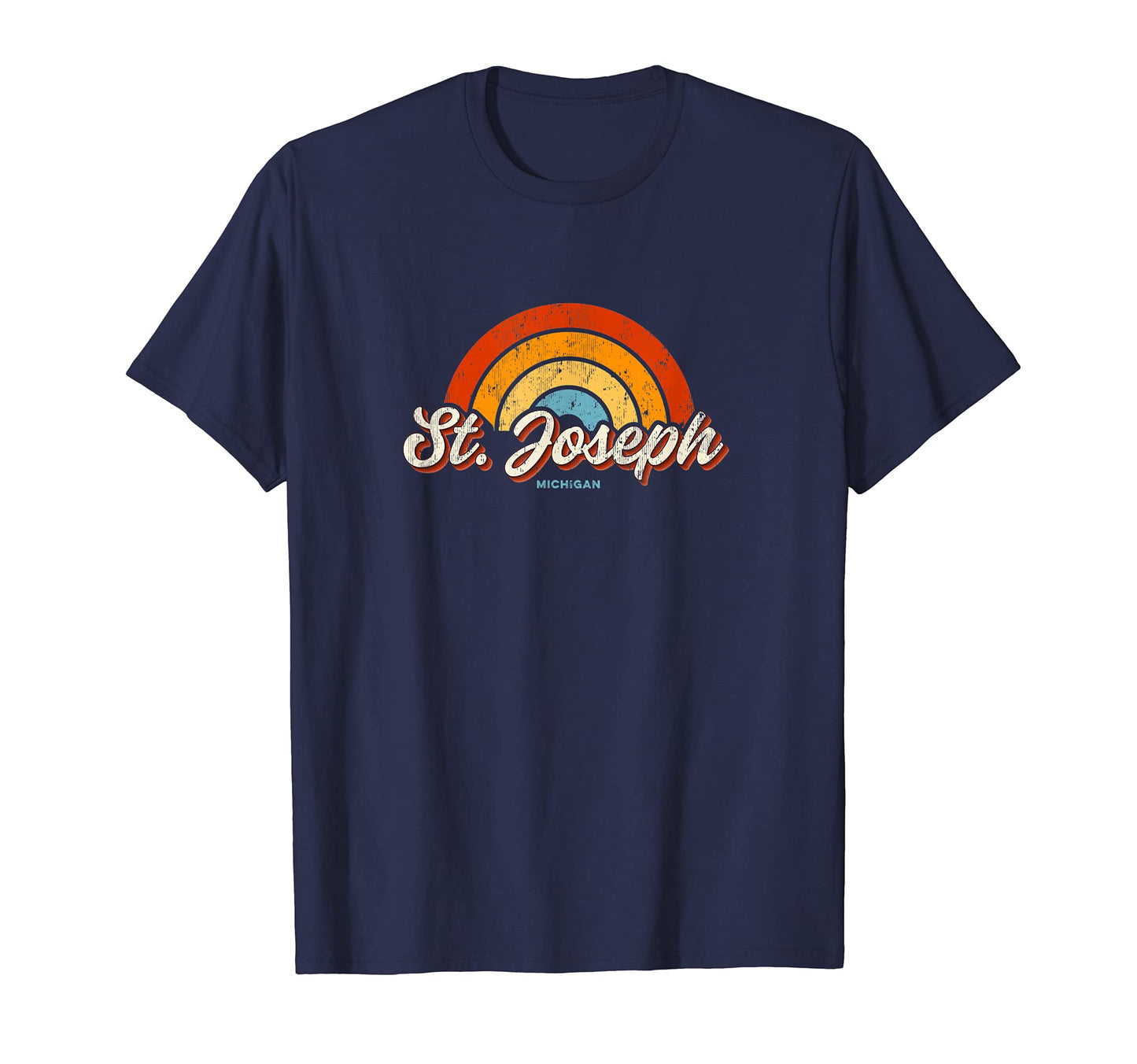 St Joseph Michigan Mi Rainbow 70S T-Shirt - Unique Graphic Unisex - T-Shirt, Sweatshirt, Hoodie