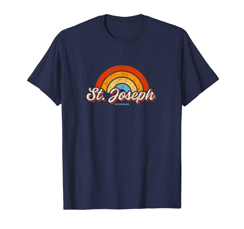St Joseph Michigan Mi Rainbow 70S T-Shirt - Unique Graphic Unisex - T-Shirt, Sweatshirt, Hoodie