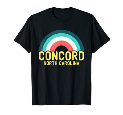 Concord North Carolina Rainbow T-Shirt - Minimalist Print for Adults - T-Shirt, Sweatshirt, Hoodie
