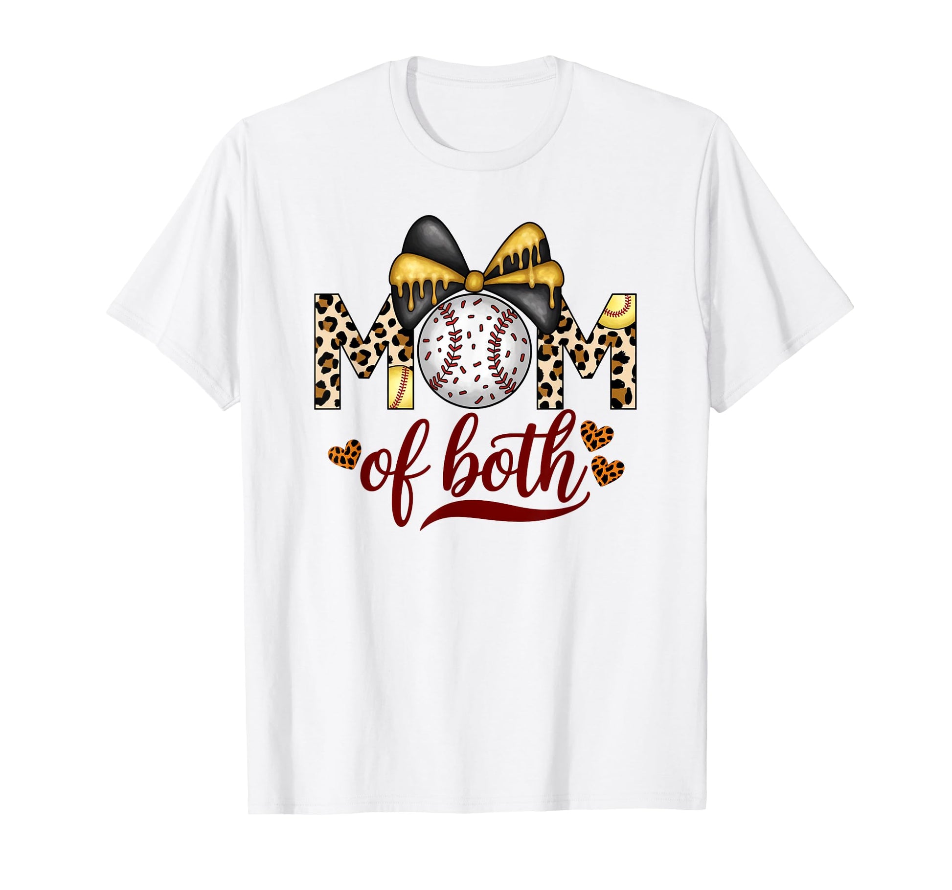 Mom Both Leopard Game Day Baseball T-Shirt - Custom Art Print Unisex - T-Shirt, Sweatshirt, Hoodie