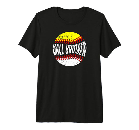 Ball Brother Groovy Baseball T-Shirt - Minimalist Print for Adults - T-Shirt, Sweatshirt, Hoodie