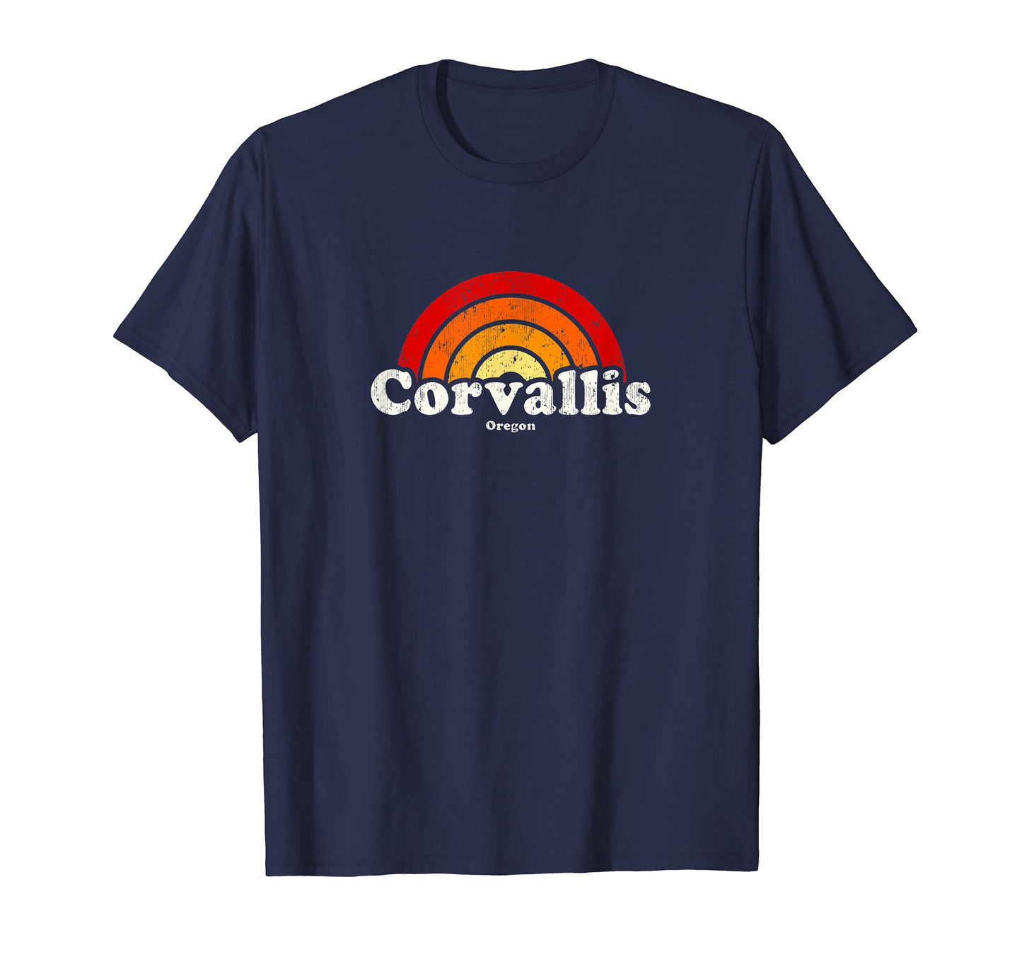 Corvallis Oregon Or 70S Rainbow T-Shirt - Casual Everyday Wear Unisex - T-Shirt, Sweatshirt, Hoodie
