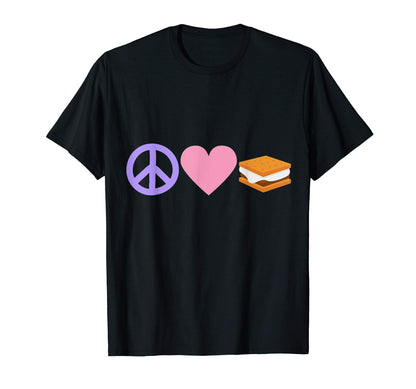 Peace Love Smores T-Shirt - Fun Novelty Design Men Women - T-Shirt, Sweatshirt, Hoodie