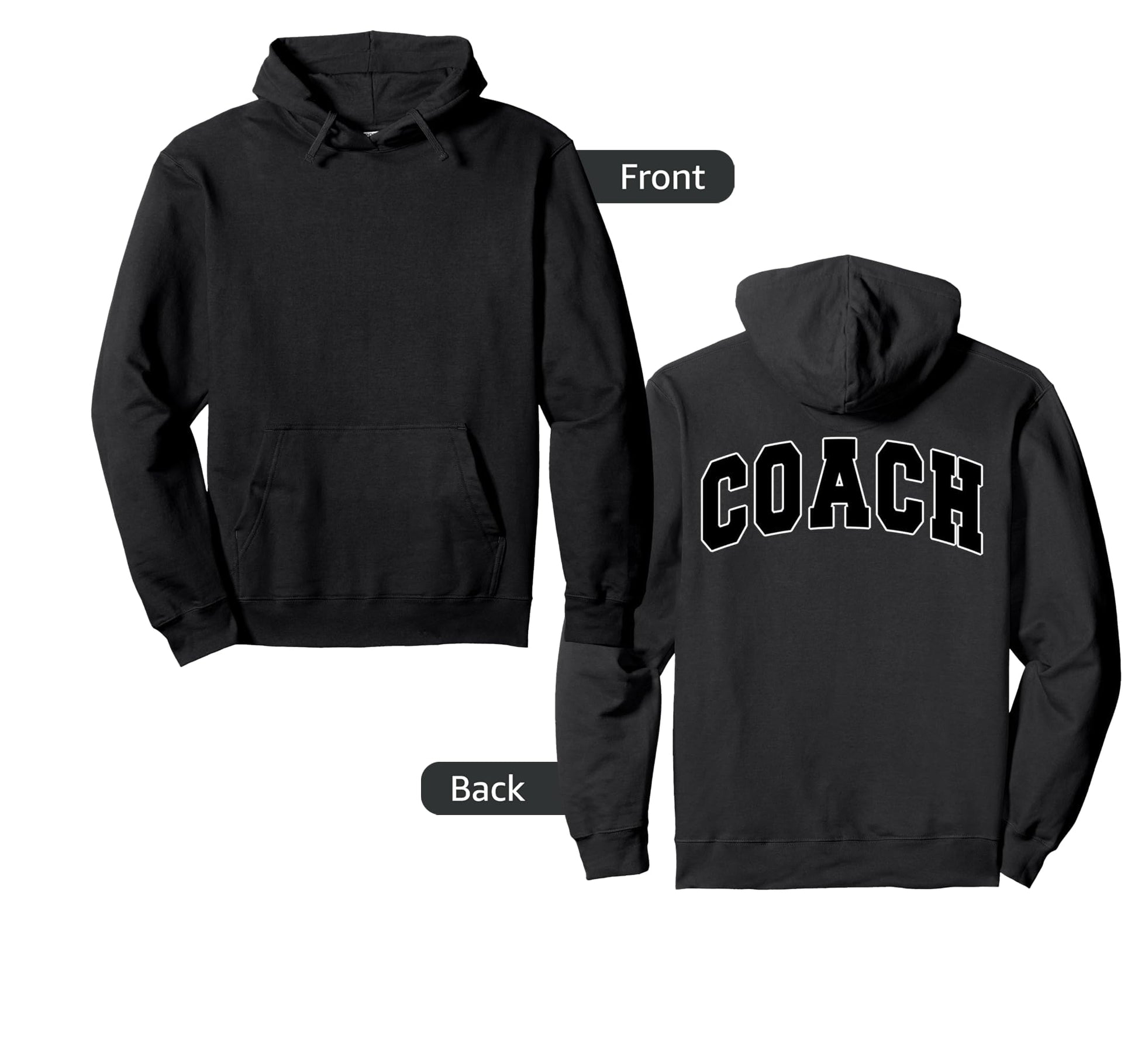 Coach Sports Trainer Varsity Team Black Hoodie - Fun Novelty Design Unisex - T-Shirt, Sweatshirt, Hoodie