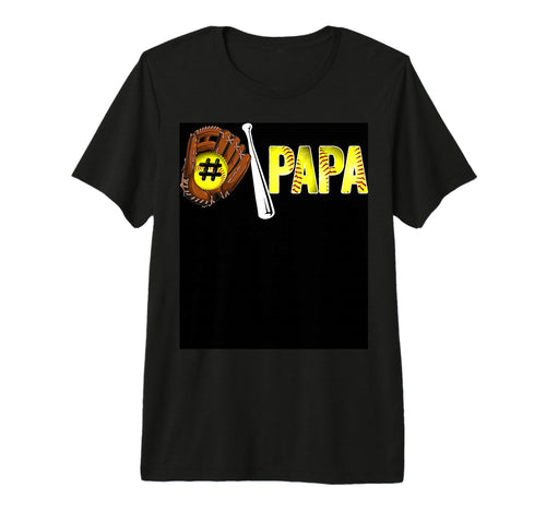 Number One Softball Papa Fathers Day T-Shirt - Custom Art Print Unisex - T-Shirt, Sweatshirt, Hoodie