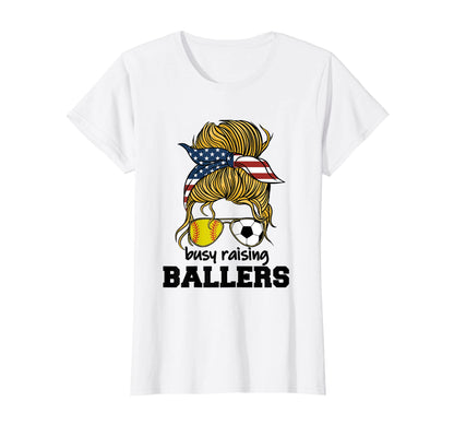 Womens Softball And Soccer Mom Busy T-Shirt - Trendy Graphic for Adults - T-Shirt, Sweatshirt, Hoodie