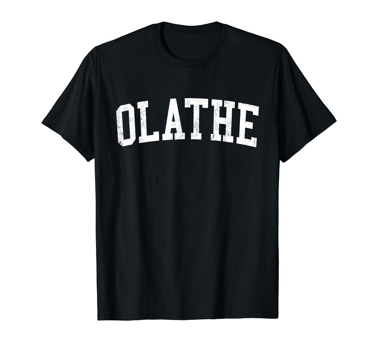 Olathe Ks Distressed White Varsity T-Shirt - Unique Graphic for Adults - T-Shirt, Sweatshirt, Hoodie