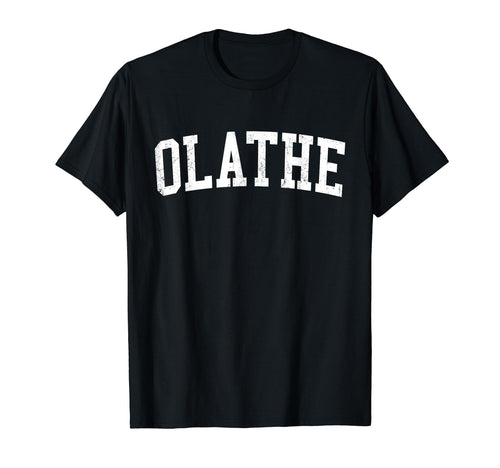 Olathe Ks Distressed White Varsity T-Shirt - Unique Graphic for Adults - T-Shirt, Sweatshirt, Hoodie