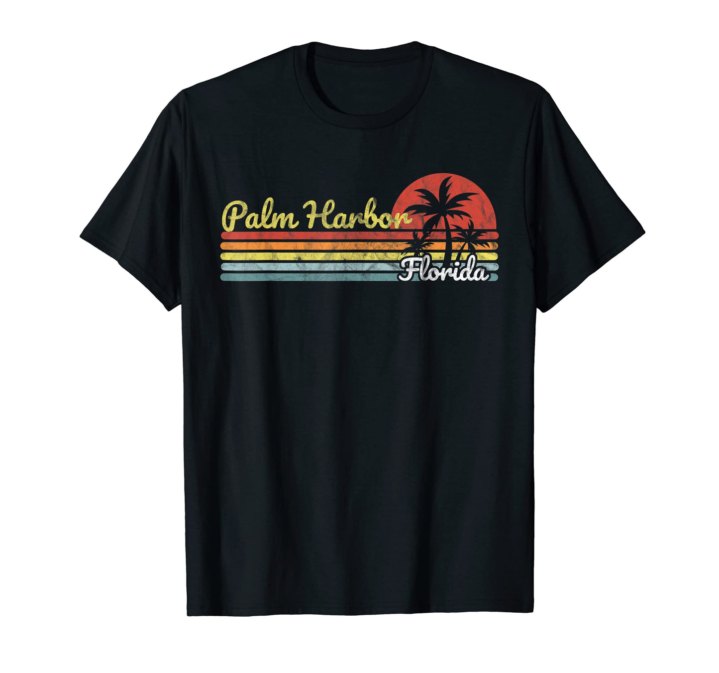 Palm Harbor Fl Florida Stripes Lines T-Shirt - Aesthetic Graphic Unisex - T-Shirt, Sweatshirt, Hoodie