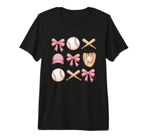 Baseball Coquette Bow Mom Sister Tri T-Shirt - Graphic Print for Adults - T-Shirt, Sweatshirt, Hoodie