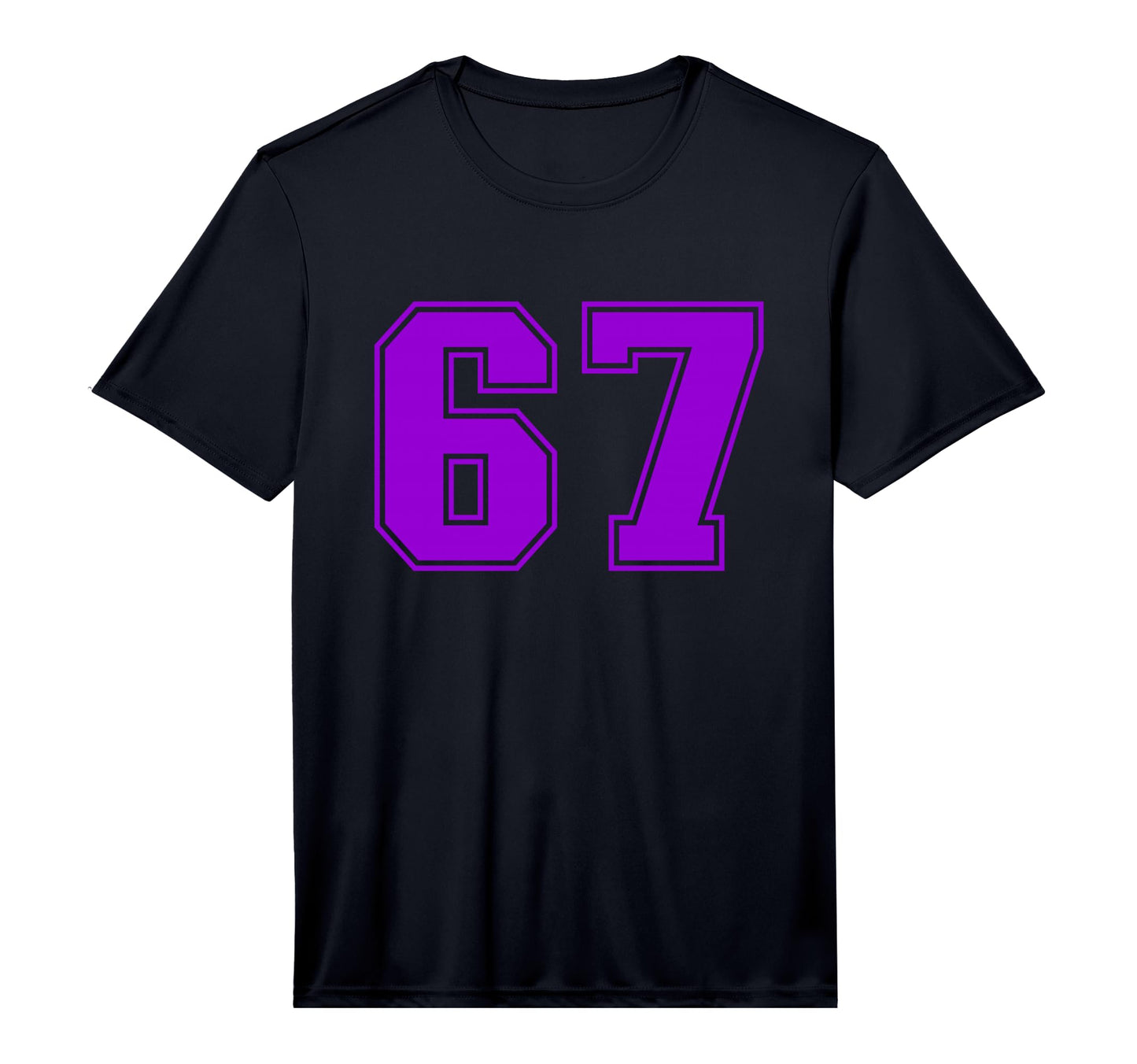 Number 67 Purple Sports Team Varsity T-Shirt - Aesthetic Graphic Unisex - T-Shirt, Sweatshirt, Hoodie