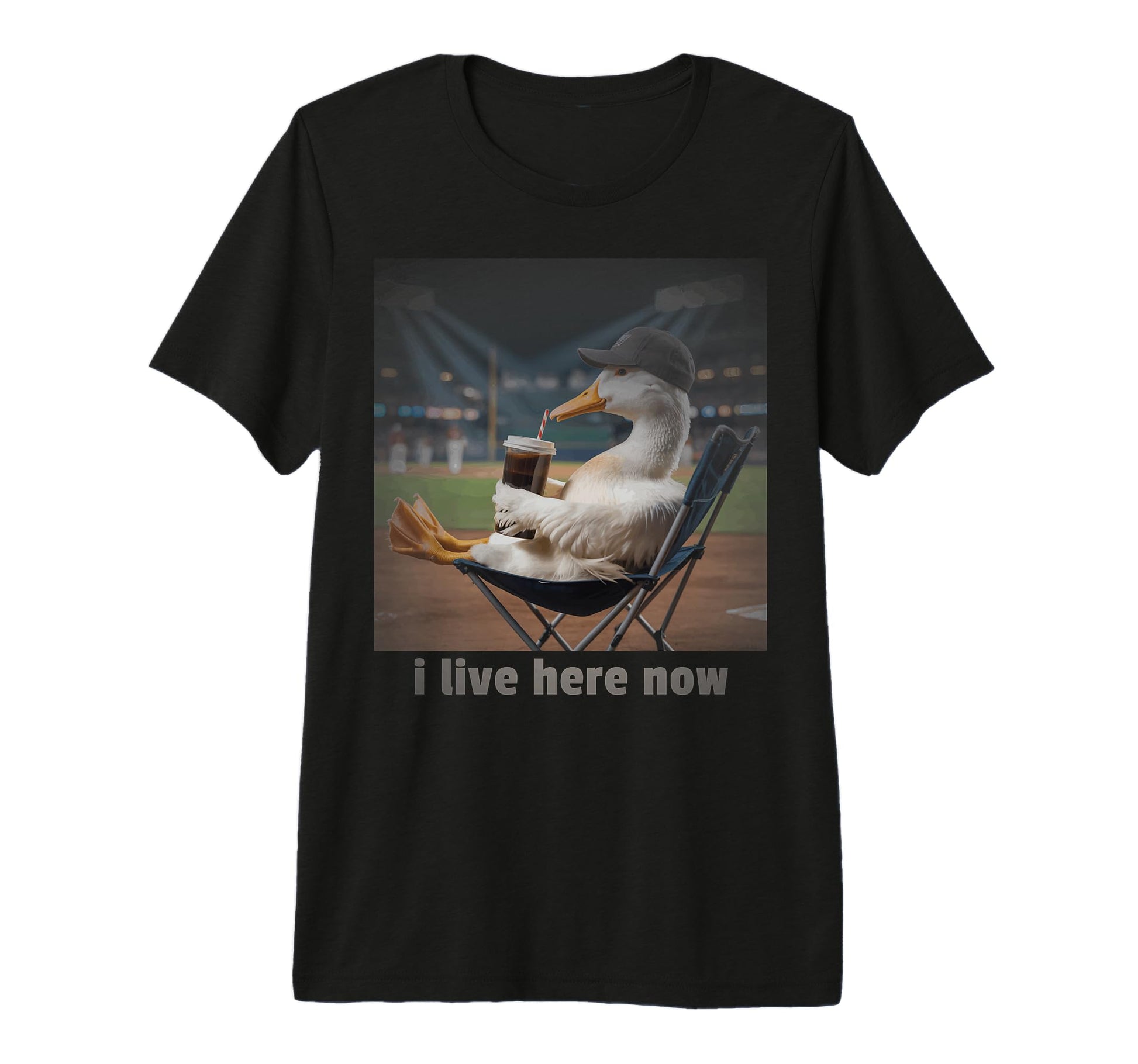 Silly Goose I Live Here Now Baseball T-Shirt - Fun Novelty Design Unisex - T-Shirt, Sweatshirt, Hoodie