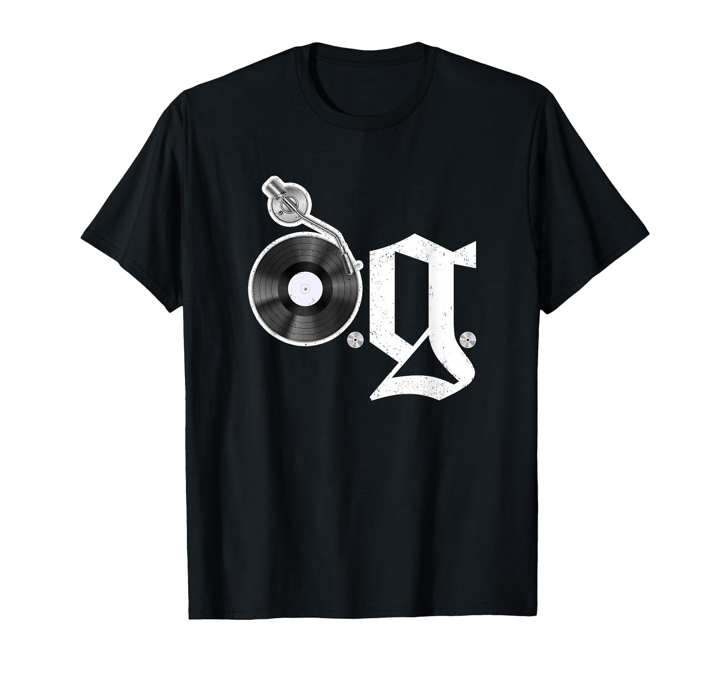 Old School Og Hip Hop Head Vinyl Cds Tapes T-Shirt - Trendy Graphic Unisex - T-Shirt, Sweatshirt, Hoodie