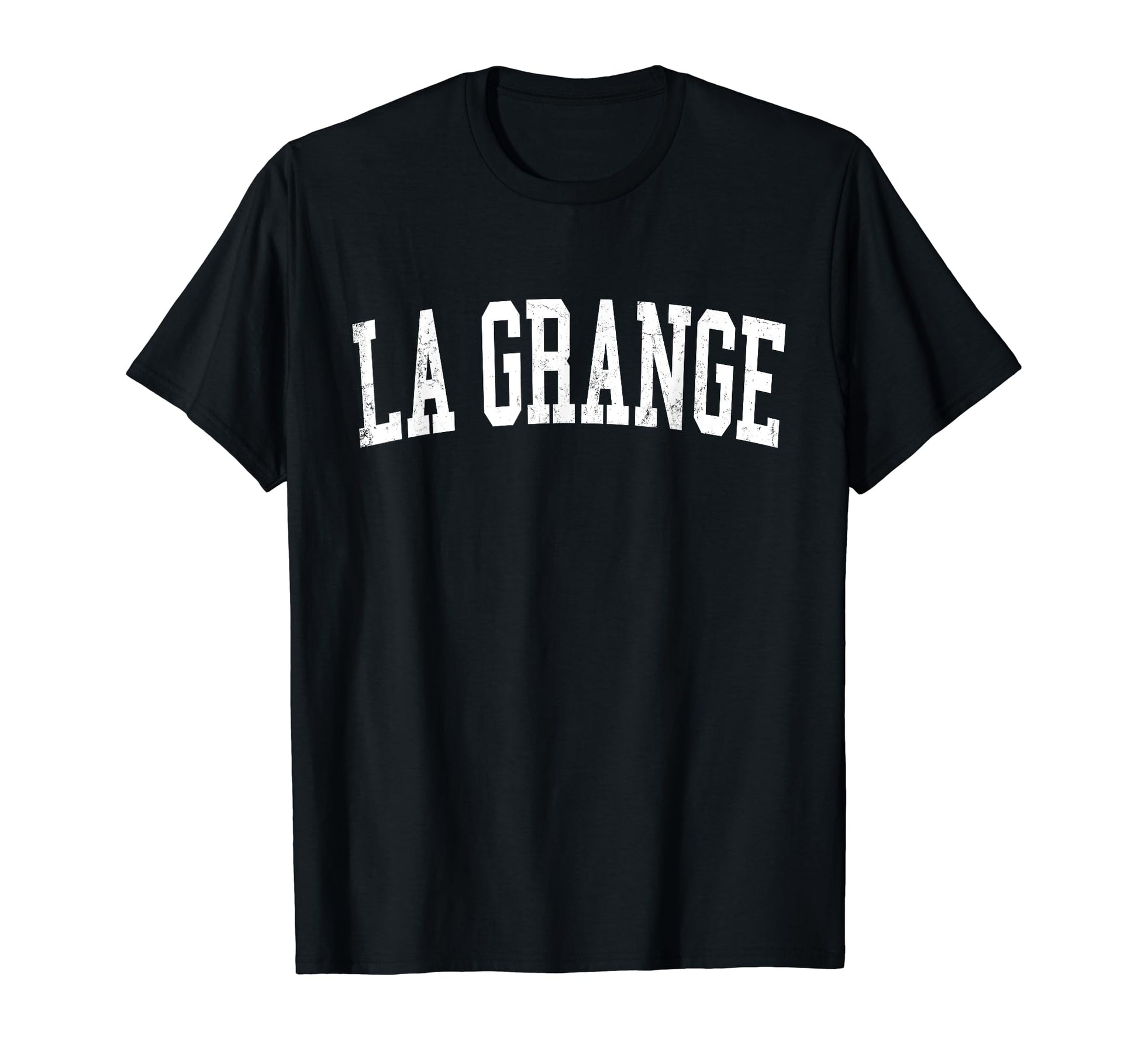La Grange Il Distressed White Varsity T-Shirt - Trendy Graphic Men Women - T-Shirt, Sweatshirt, Hoodie
