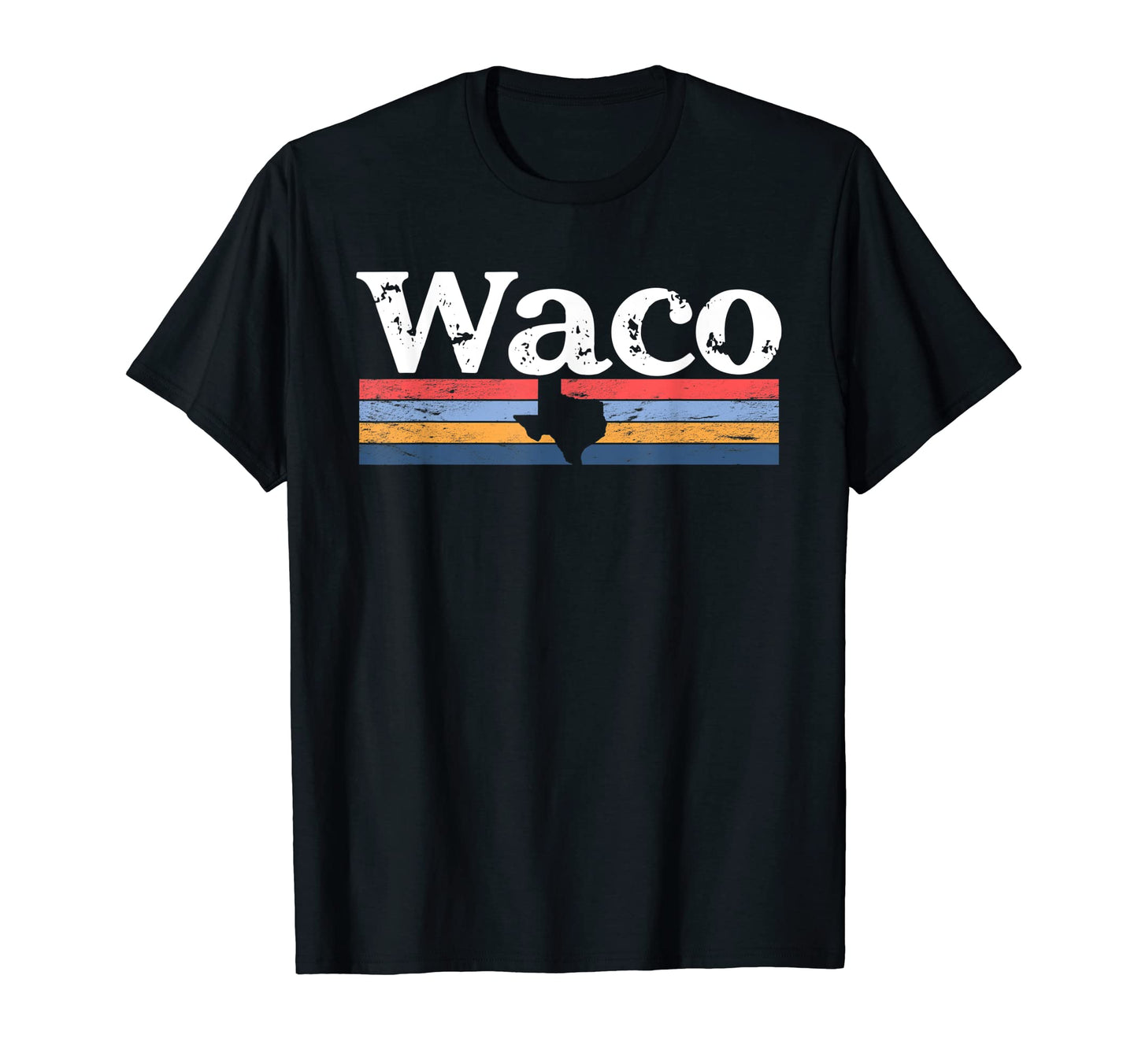 Waco Texas Tx Stripes State 70S Color T-Shirt - Unique Graphic for Adults - T-Shirt, Sweatshirt, Hoodie
