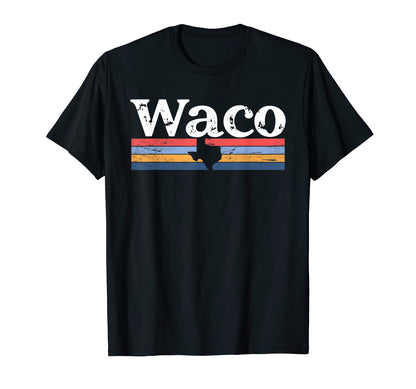 Waco Texas Tx Stripes State 70S Color T-Shirt - Unique Graphic for Adults - T-Shirt, Sweatshirt, Hoodie
