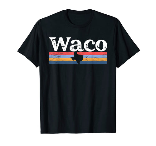 Waco Texas Tx Stripes State 70S Color T-Shirt - Unique Graphic for Adults - T-Shirt, Sweatshirt, Hoodie