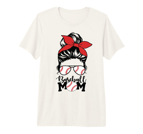 Baseball Mama Messy Bun Game Field Day T-Shirt - Minimalist Print Unisex - T-Shirt, Sweatshirt, Hoodie