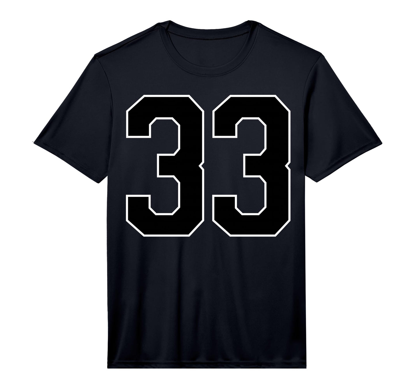 Black Sports Team Number 33 Fan T-Shirt - Custom Art Print Men Women - T-Shirt, Sweatshirt, Hoodie
