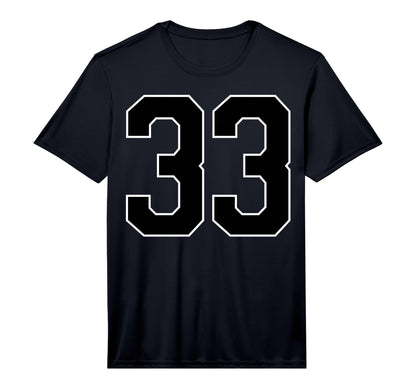 Black Sports Team Number 33 Fan T-Shirt - Custom Art Print Men Women - T-Shirt, Sweatshirt, Hoodie