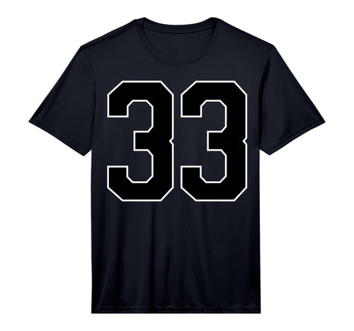 Black Sports Team Number 33 Fan T-Shirt - Custom Art Print Men Women - T-Shirt, Sweatshirt, Hoodie