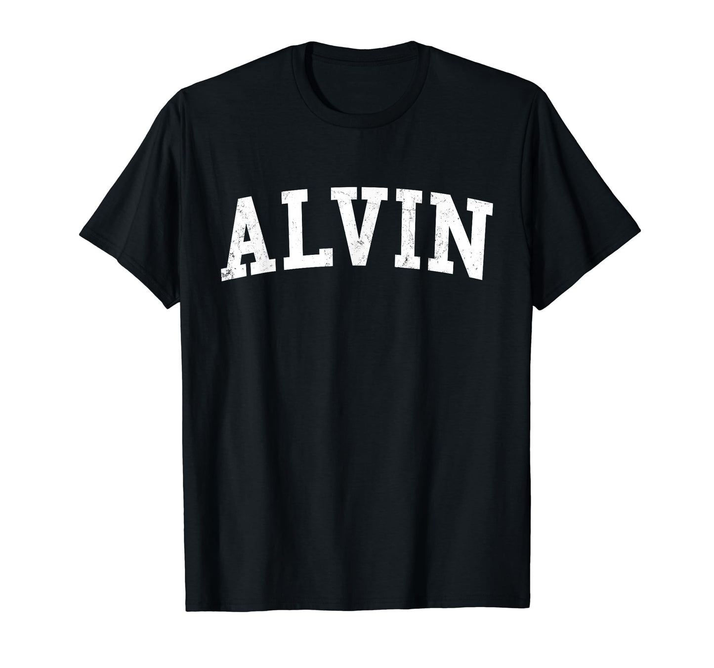 Alvin Tx Distressed White Varsity T-Shirt - Custom Art Print for Adults - T-Shirt, Sweatshirt, Hoodie