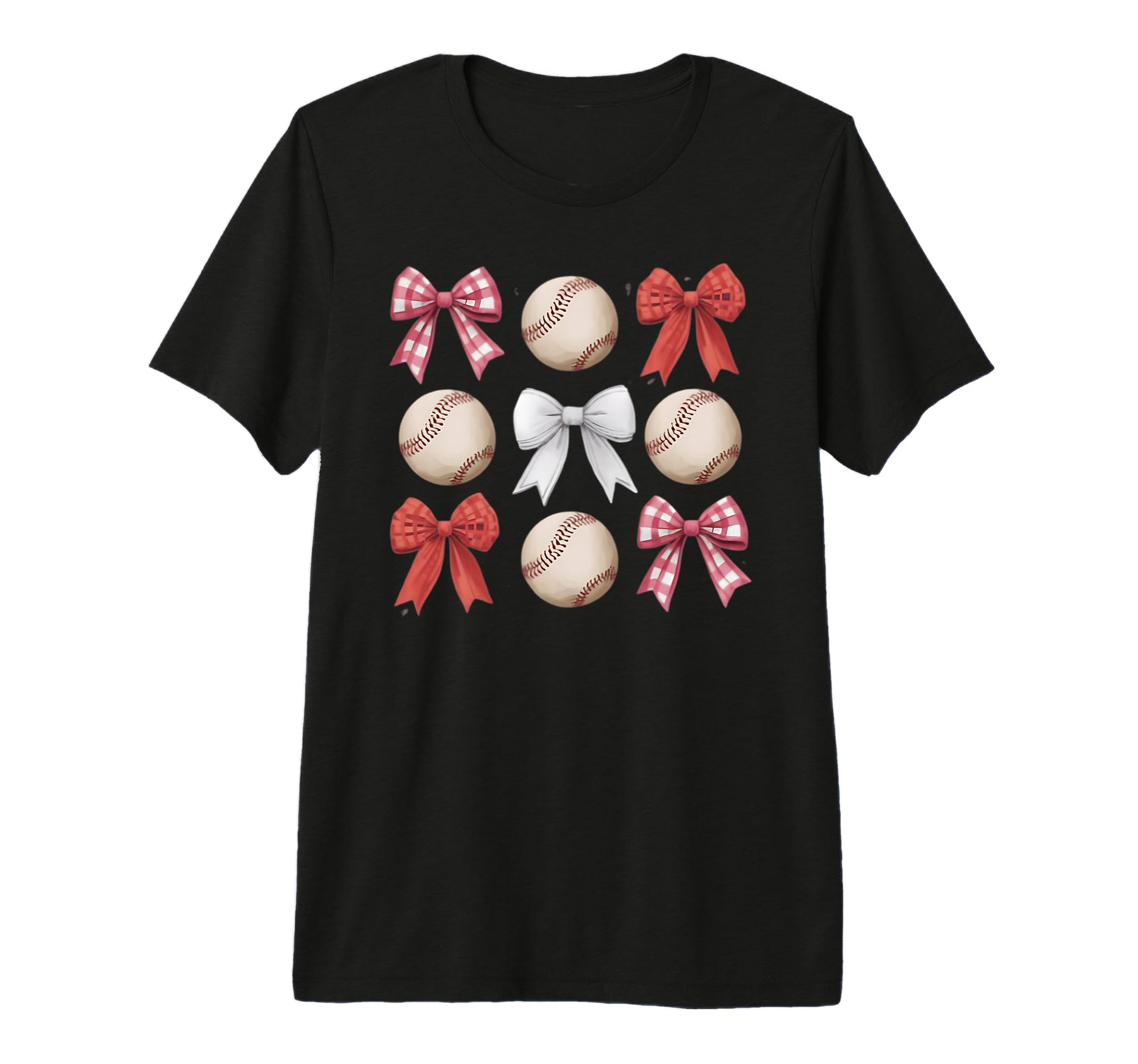 Baseball Coquette Bow Mom Sister Tri T-Shirt - Unique Graphic Men Women - T-Shirt, Sweatshirt, Hoodie
