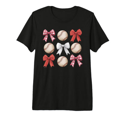 Baseball Coquette Bow Mom Sister Tri T-Shirt - Unique Graphic Men Women - T-Shirt, Sweatshirt, Hoodie