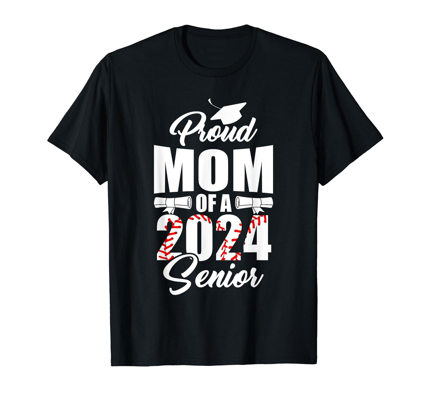 Proud Mom 2024 Baseball Graduate T-Shirt - Aesthetic Graphic Men Women - T-Shirt, Sweatshirt, Hoodie