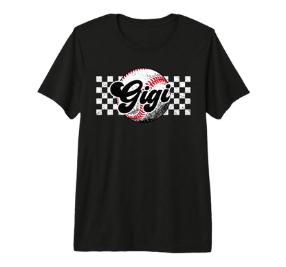 Baseball Gigi T Ball Gigi Checkered T-Shirt - Novelty Apparel for Adults - T-Shirt, Sweatshirt, Hoodie