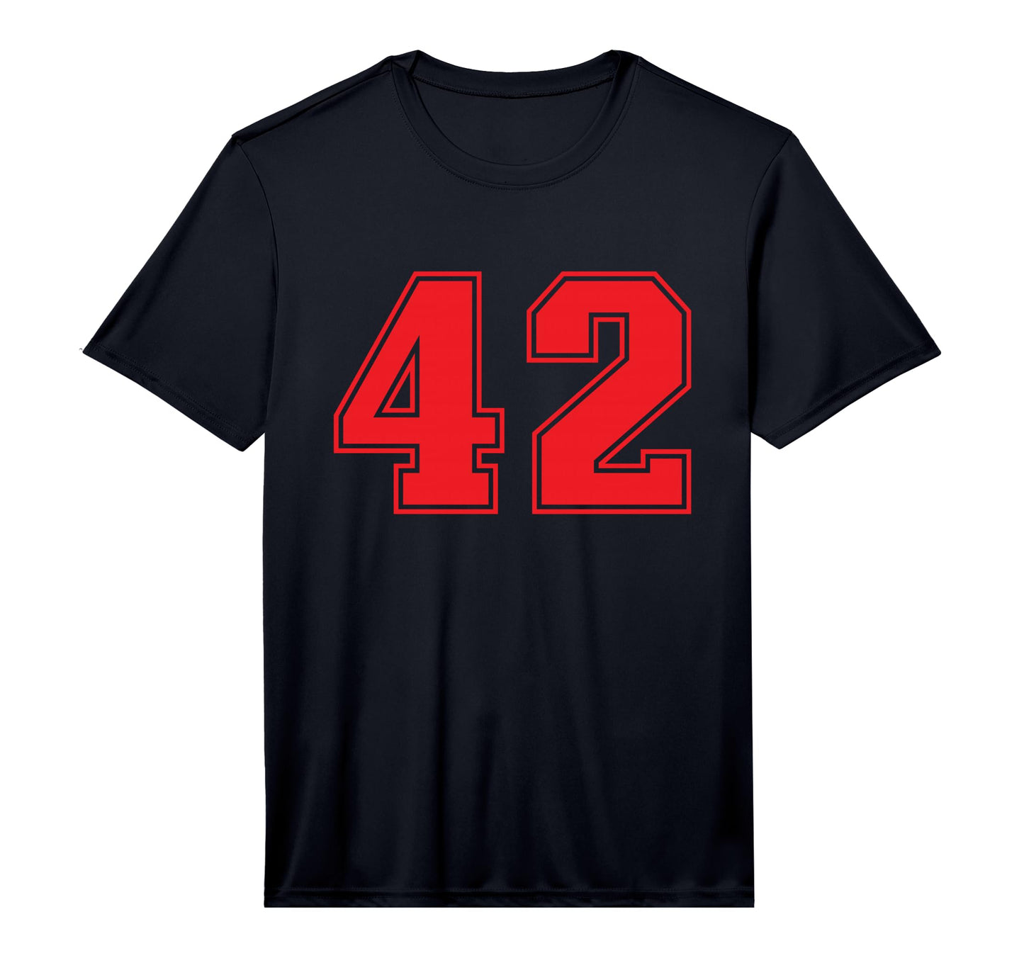 Red Number 42 Sports Team Performance T-Shirt - Minimalist Print for Adults - T-Shirt, Sweatshirt, Hoodie